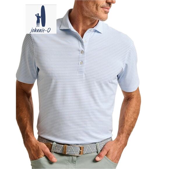 johnnie-O Other - Johnnie-O  Declan Striped Top Shelf Performance Golf Polo Blue Mens Size 2XL